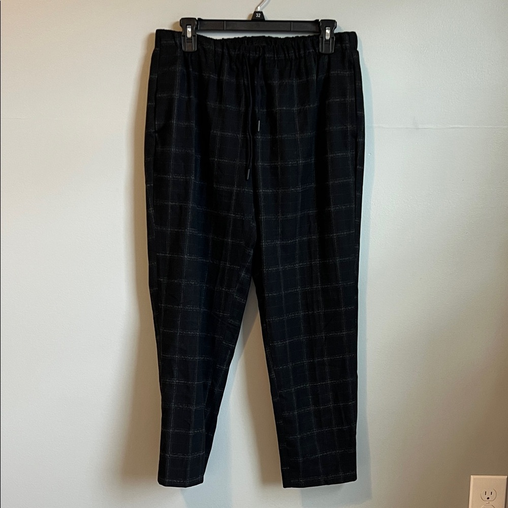 Nicole Miller Black Checkered Women's Trousers